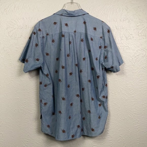 Patagonia Blue Brown Patterned Short Sleeve Shirt - Size Large - Picture 2 of 8